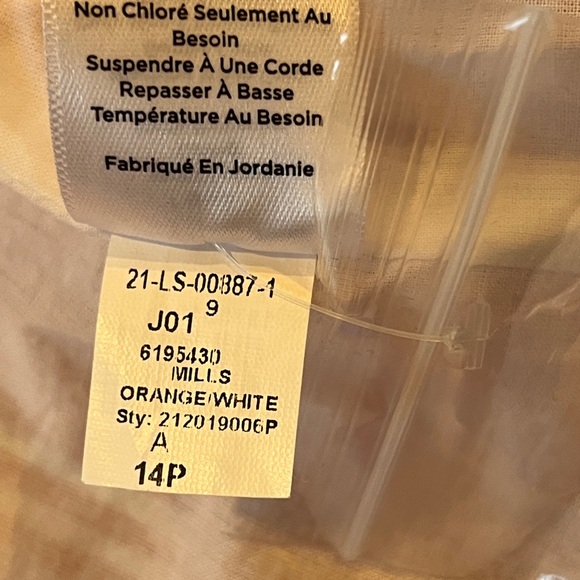 🥑 Talbots Sunshine Seersucker Blazer Orange White | 14 Petite | 100% Cotton - Picture 10 of 12